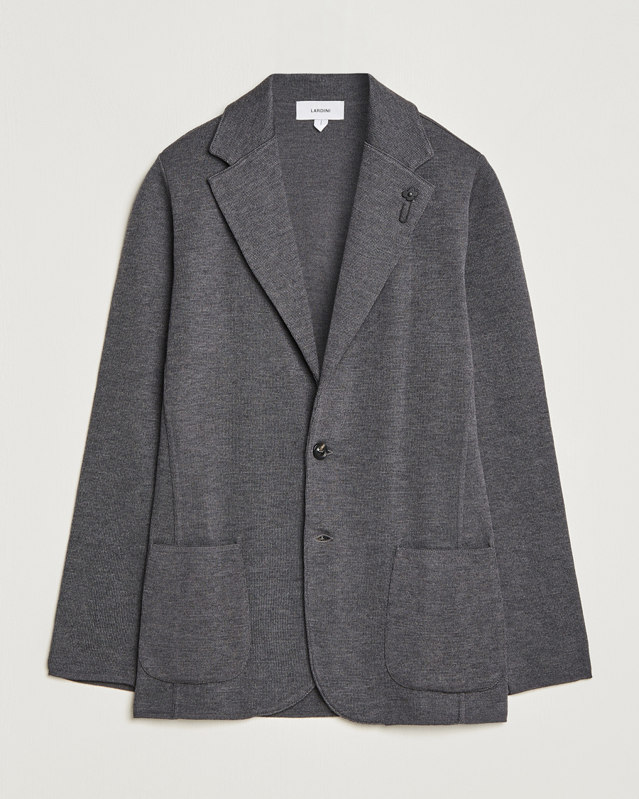 Hombres | Blazers | Lardini | Knitted Wool Blazer Grey