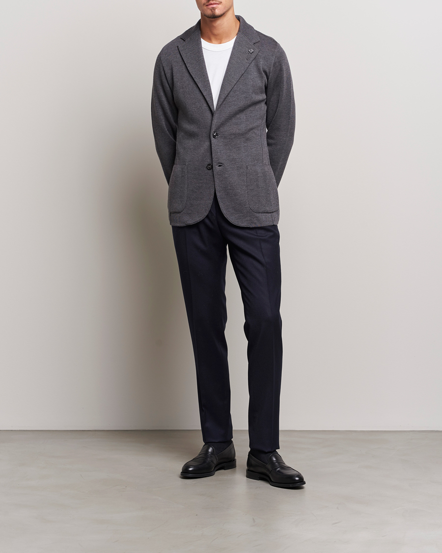 Hombres | Blazers | Lardini | Knitted Wool Blazer Grey