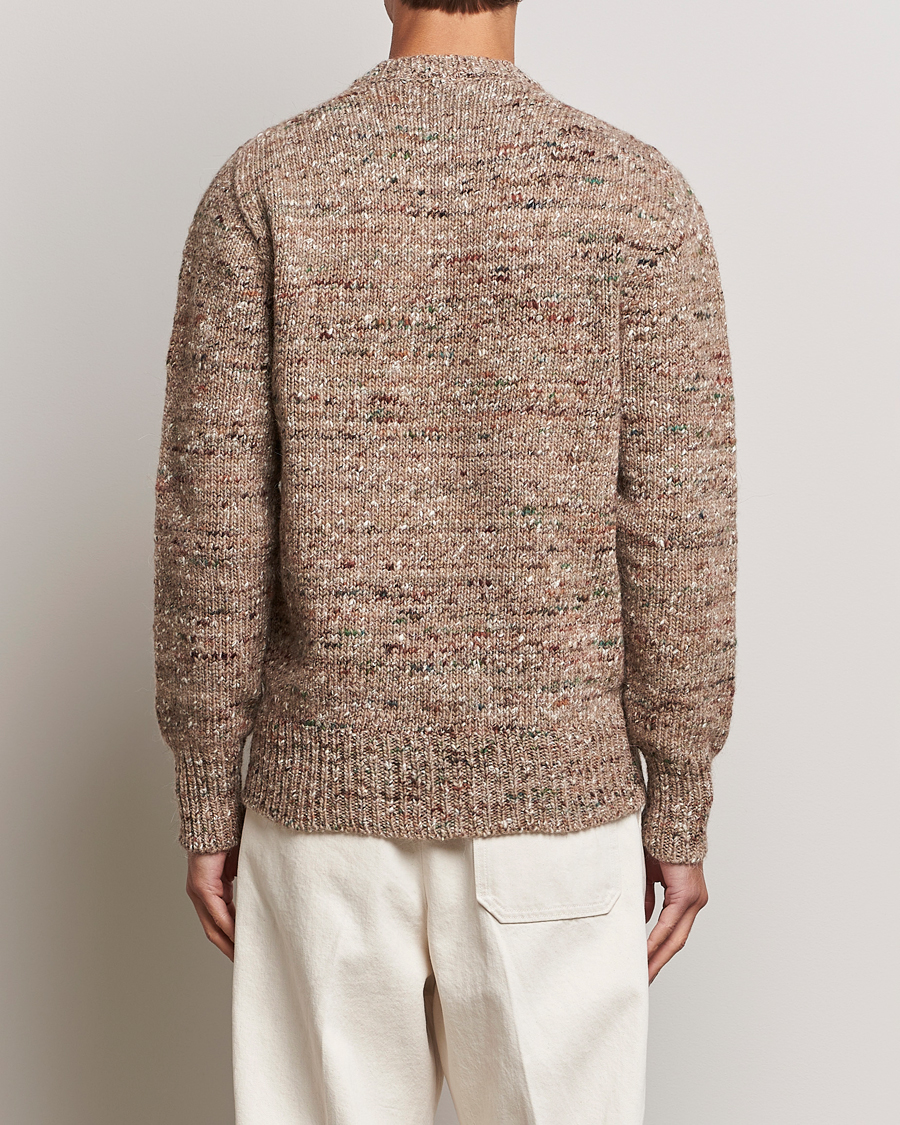 Hombres | Jerséis y prendas de punto | Lardini | Wool/Alpaca/Silk Boucle Roundneck Beige