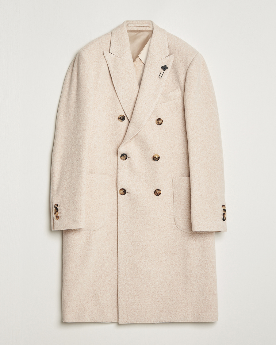 Hombres | Abrigos y chaquetas | Lardini | Wool/Silk/Cashmere Double Breasted Coat Beige
