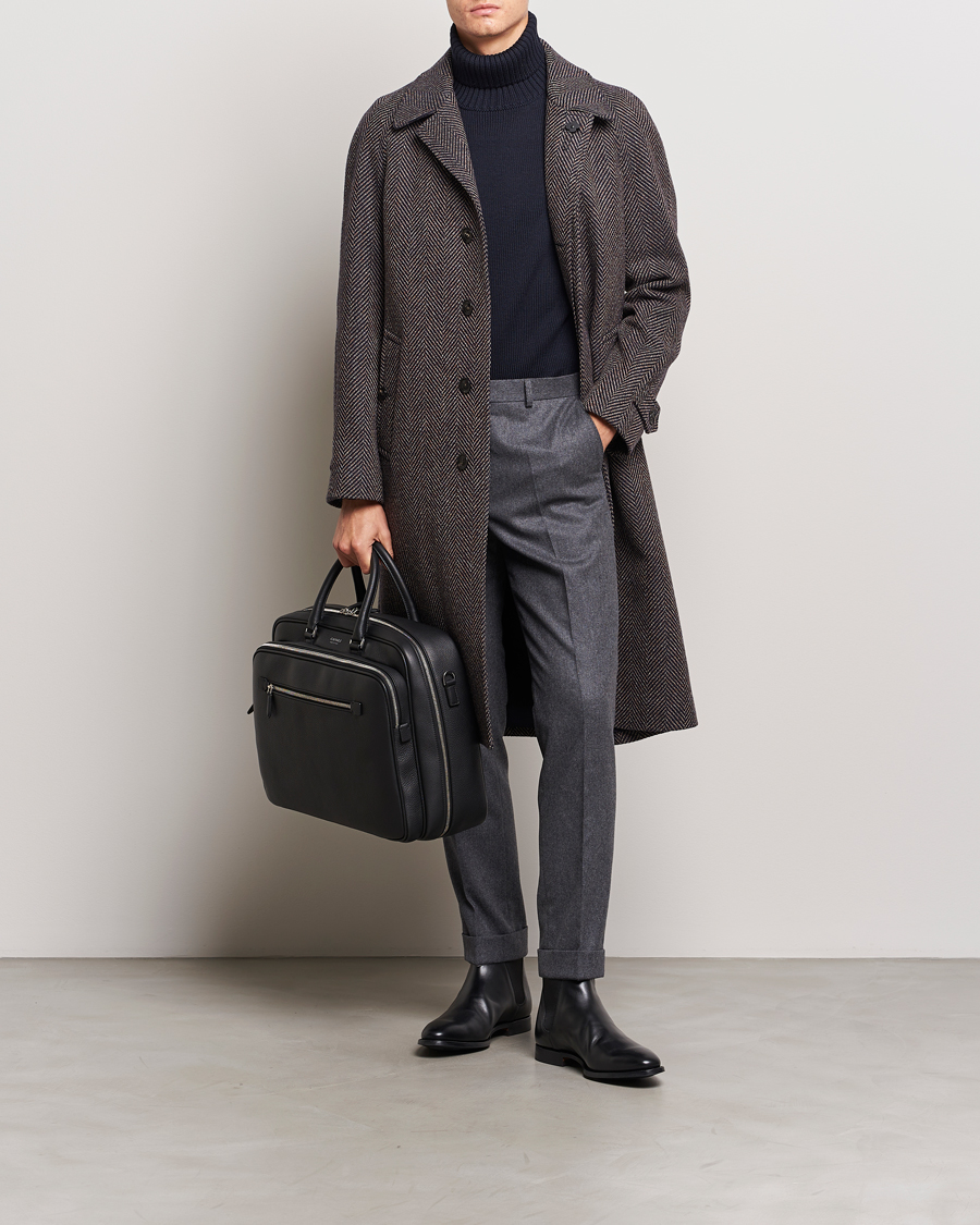 Hombres | Abrigos y chaquetas | Lardini | Wool/Cashmere Herringbone Raglan Coat Navy/Brown
