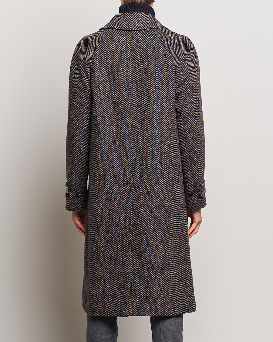 Hombres | Abrigos y chaquetas | Lardini | Wool/Cashmere Herringbone Raglan Coat Navy/Brown