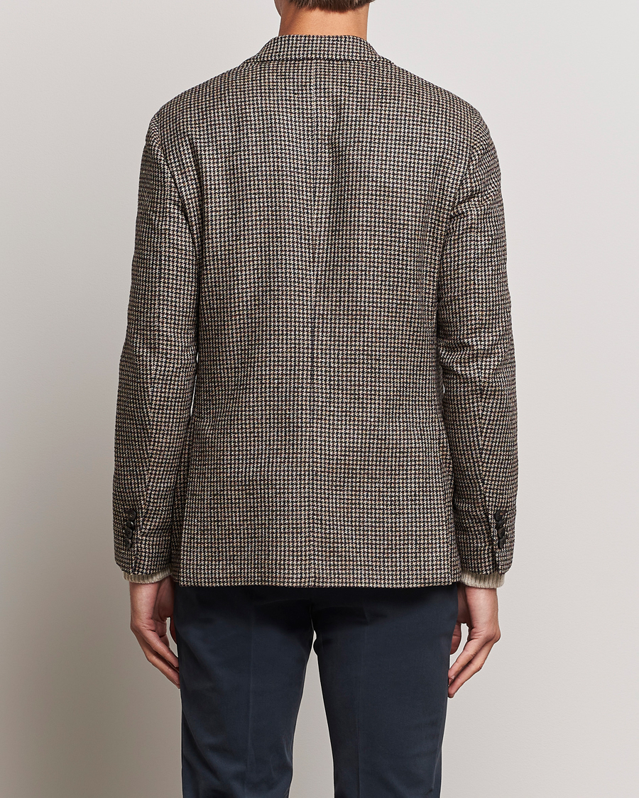 Hombres | Blazers | Lardini | Wool/Silk/Cashmere Houndstooth Blazer Beige/Green