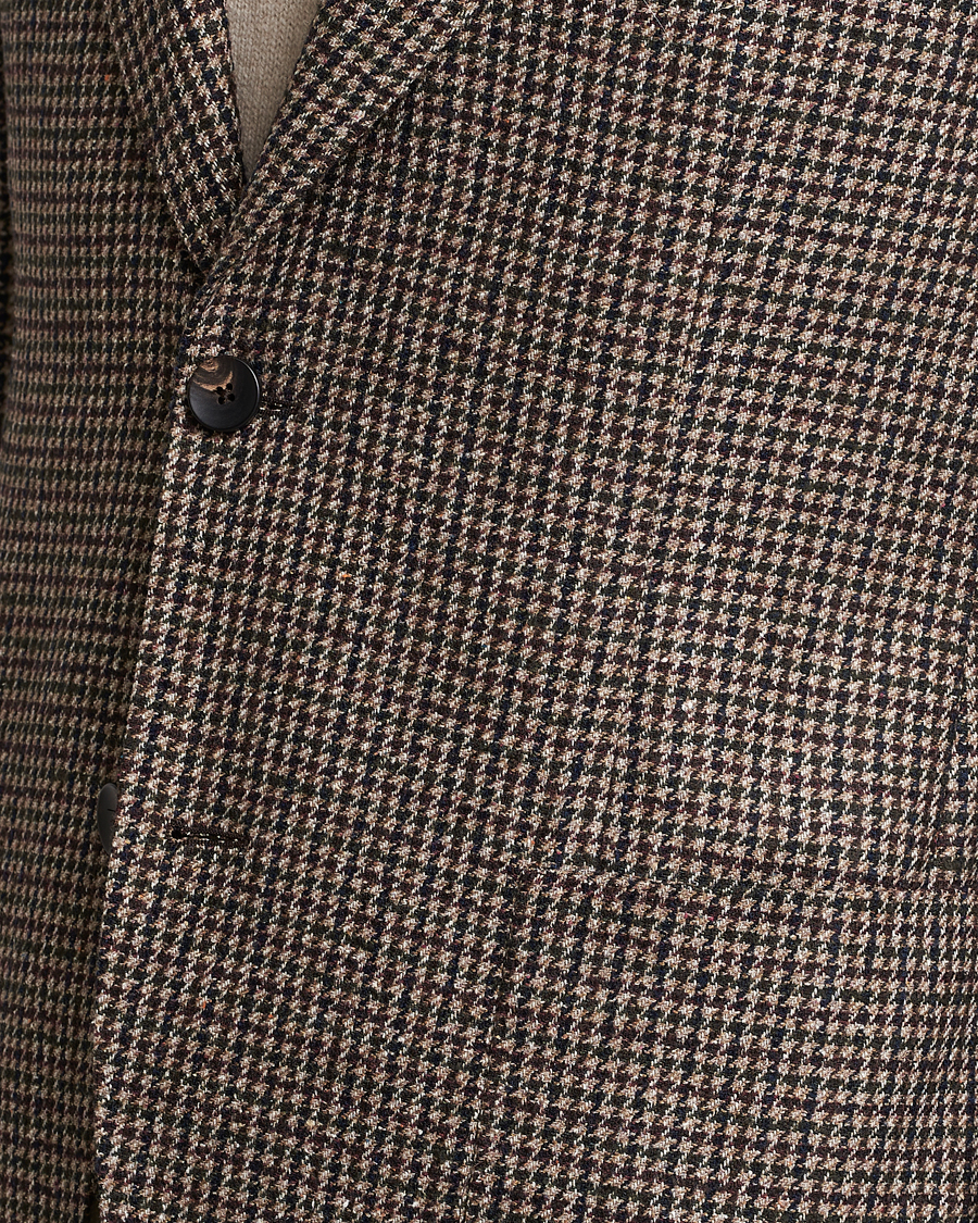 Hombres | Blazers | Lardini | Wool/Silk/Cashmere Houndstooth Blazer Beige/Green