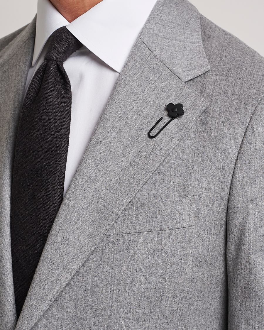 Hombres | Blazers | Lardini | Wool/Cashmerer Flanell Blazer Light Grey