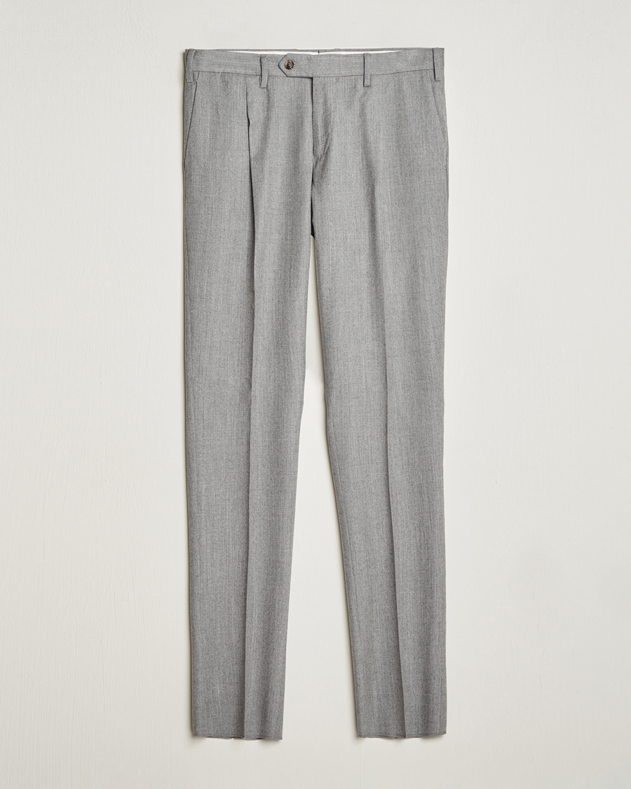 Hombres | Pantalones | Lardini | Wool/Cashmere One Pleat Trousers Light Grey