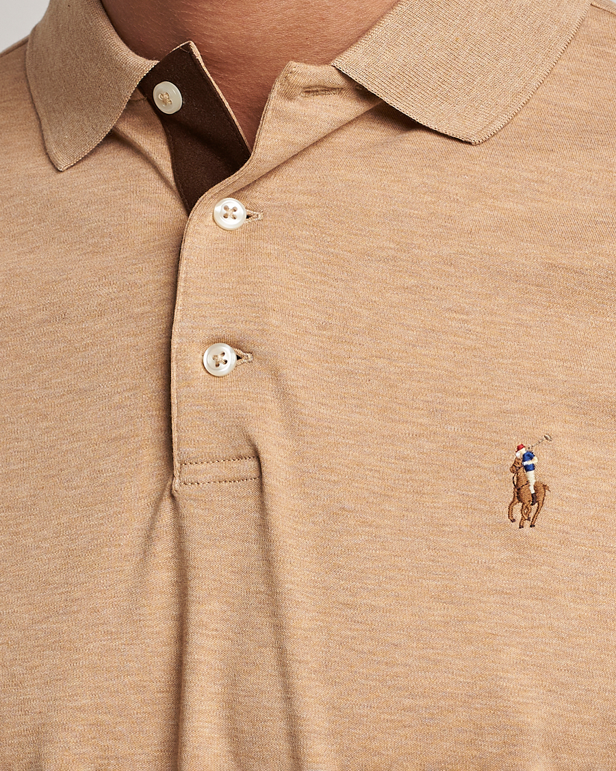 Hombres | Jerséis y prendas de punto | Polo Ralph Lauren | Custom Slim Fit Long Sleeve Polo Camel Heather