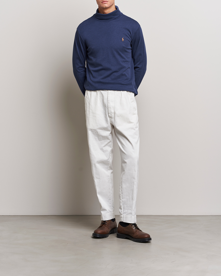 Hombres | Jerséis y prendas de punto | Polo Ralph Lauren | Luxury Pima Cotton Rollneck Spring Navy Heather
