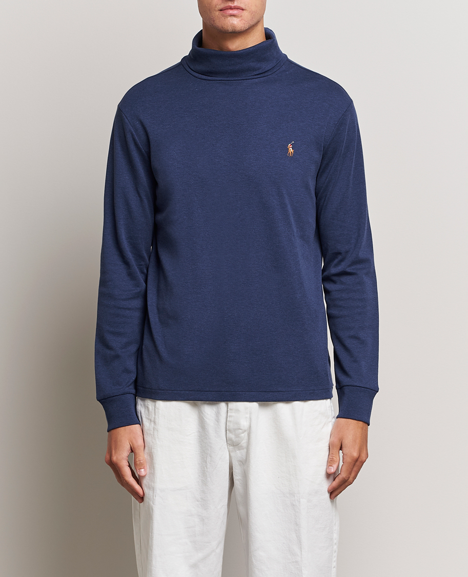 Hombres | Jerséis y prendas de punto | Polo Ralph Lauren | Luxury Pima Cotton Rollneck Spring Navy Heather