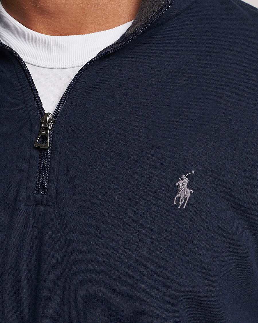 Hombres | Jerséis y prendas de punto | Polo Ralph Lauren | Double Knit Half-Zip Sweater Aviator Navy
