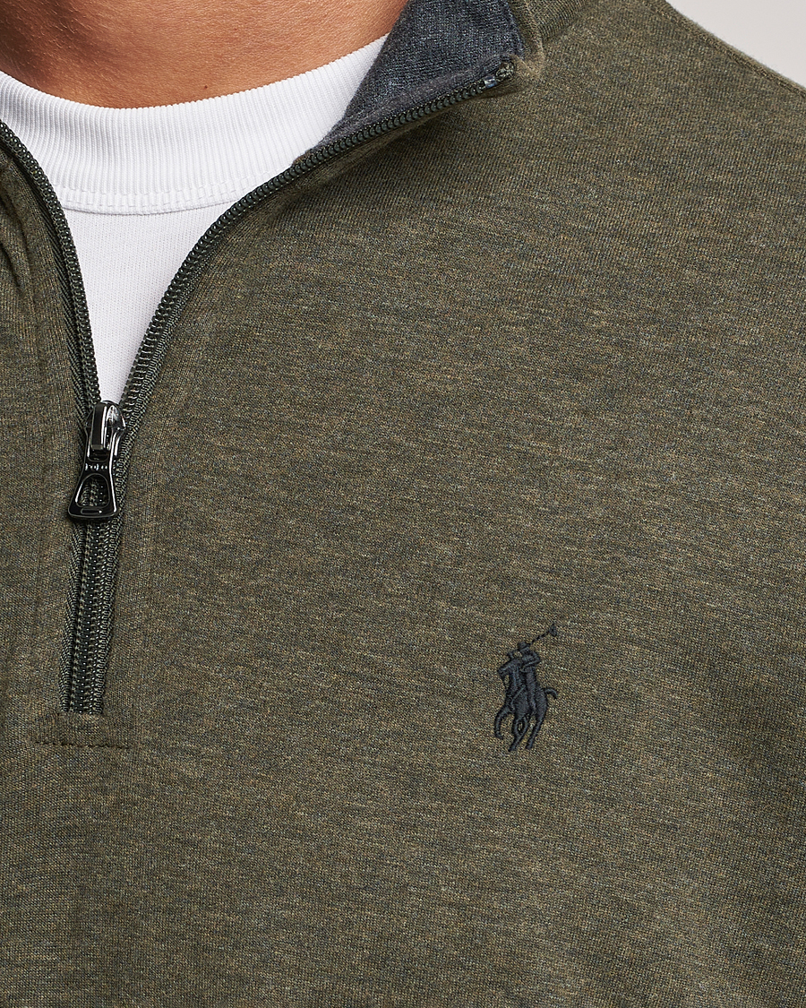 Hombres | Jerséis y prendas de punto | Polo Ralph Lauren | Tech Double Knit Half Zip Olive Heather