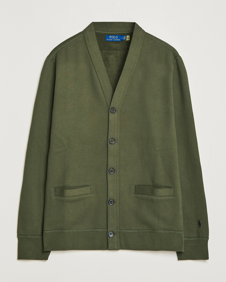 Hombres | Jerséis y prendas de punto | Polo Ralph Lauren | RL Fleece Cardigan Armadillo Green