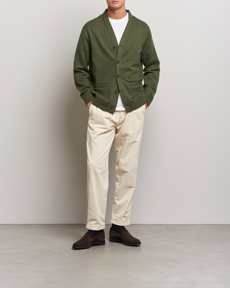 Hombres | Jerséis y prendas de punto | Polo Ralph Lauren | RL Fleece Cardigan Armadillo Green