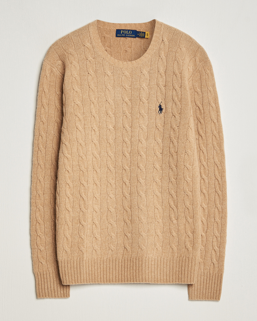Hombres | Jerséis y prendas de punto | Polo Ralph Lauren | Wool/Cashmere Cable Crew Neck Camel Melange