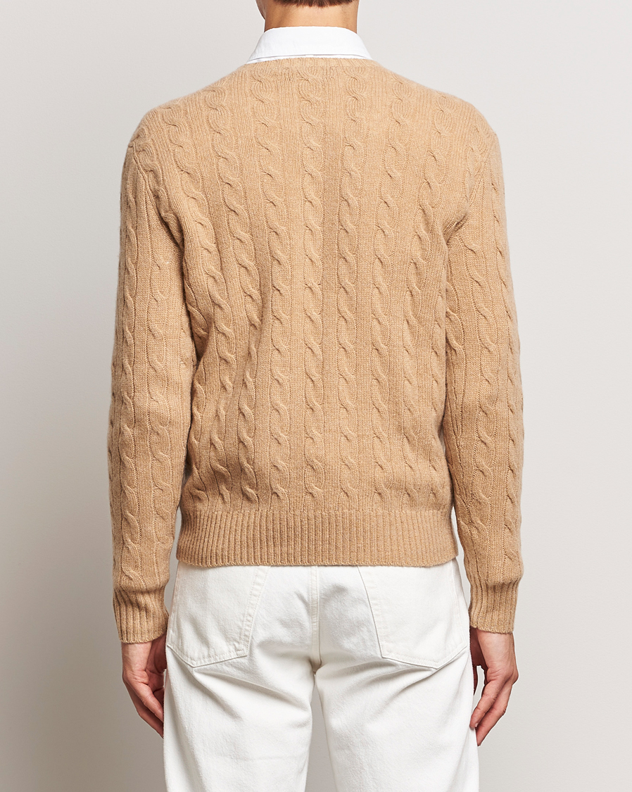 Hombres | Jerséis y prendas de punto | Polo Ralph Lauren | Wool/Cashmere Cable Crew Neck Camel Melange