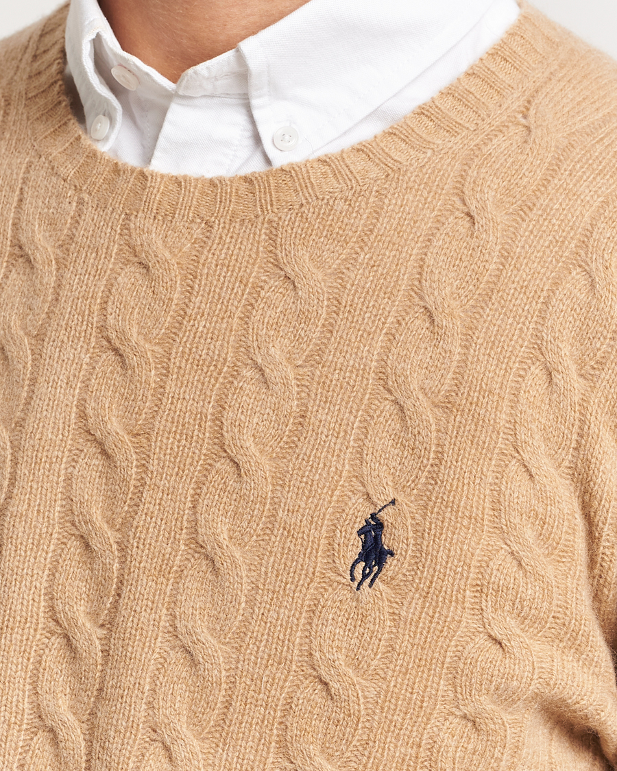 Hombres | Jerséis y prendas de punto | Polo Ralph Lauren | Wool/Cashmere Cable Crew Neck Camel Melange