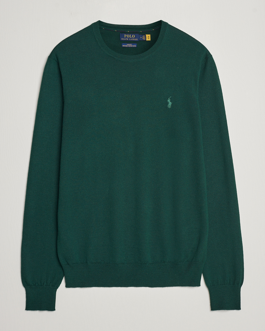 Hombres | Jerséis y prendas de punto | Polo Ralph Lauren | Merino Crew Neck Pullover Hunt Club Green
