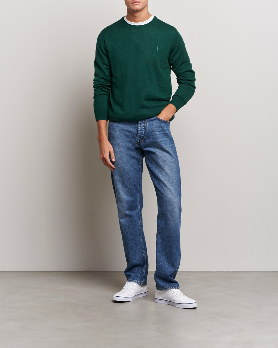 Hombres | Jerséis y prendas de punto | Polo Ralph Lauren | Merino Crew Neck Pullover Hunt Club Green