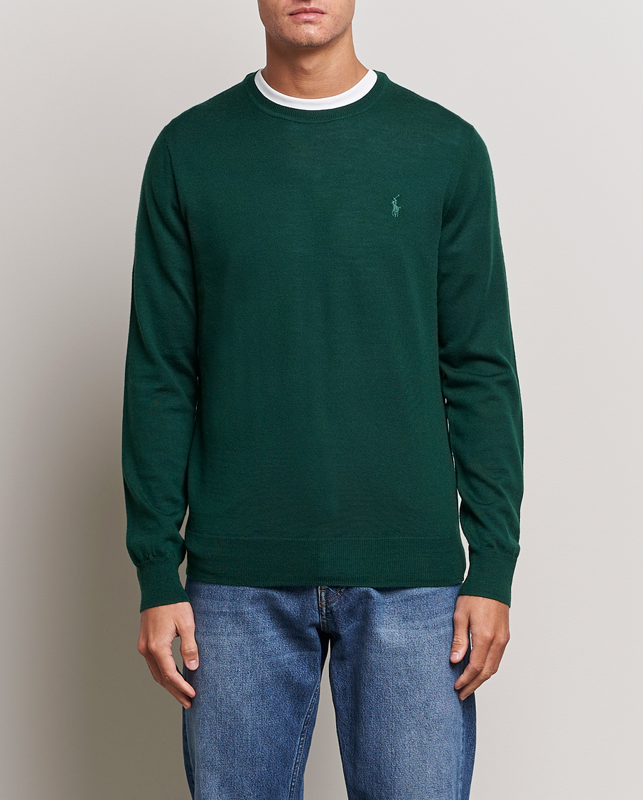 Hombres | Jerséis y prendas de punto | Polo Ralph Lauren | Merino Crew Neck Pullover Hunt Club Green