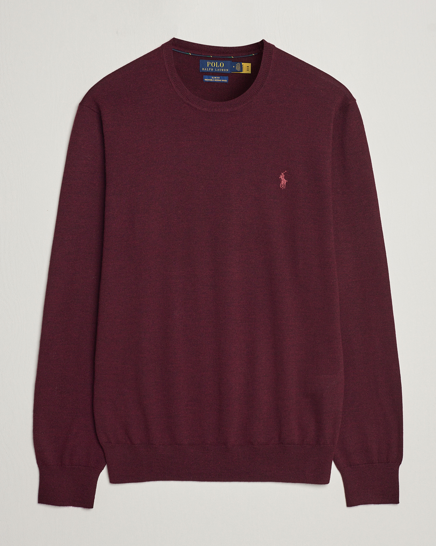 Hombres | Jerséis y prendas de punto | Polo Ralph Lauren | Merino Crew Neck Pullover Aged Wine Heather
