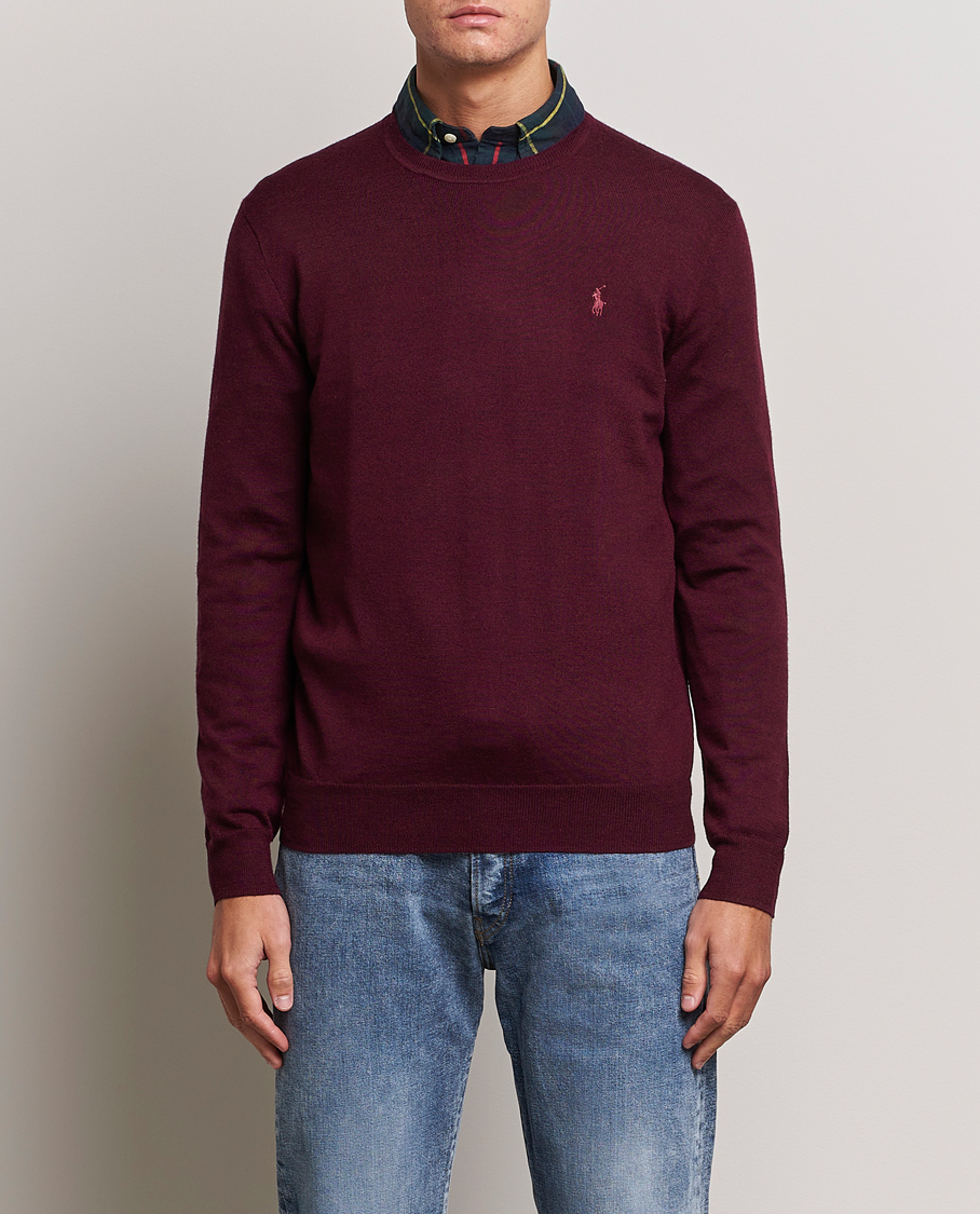 Hombres | Jerséis y prendas de punto | Polo Ralph Lauren | Merino Crew Neck Pullover Aged Wine Heather