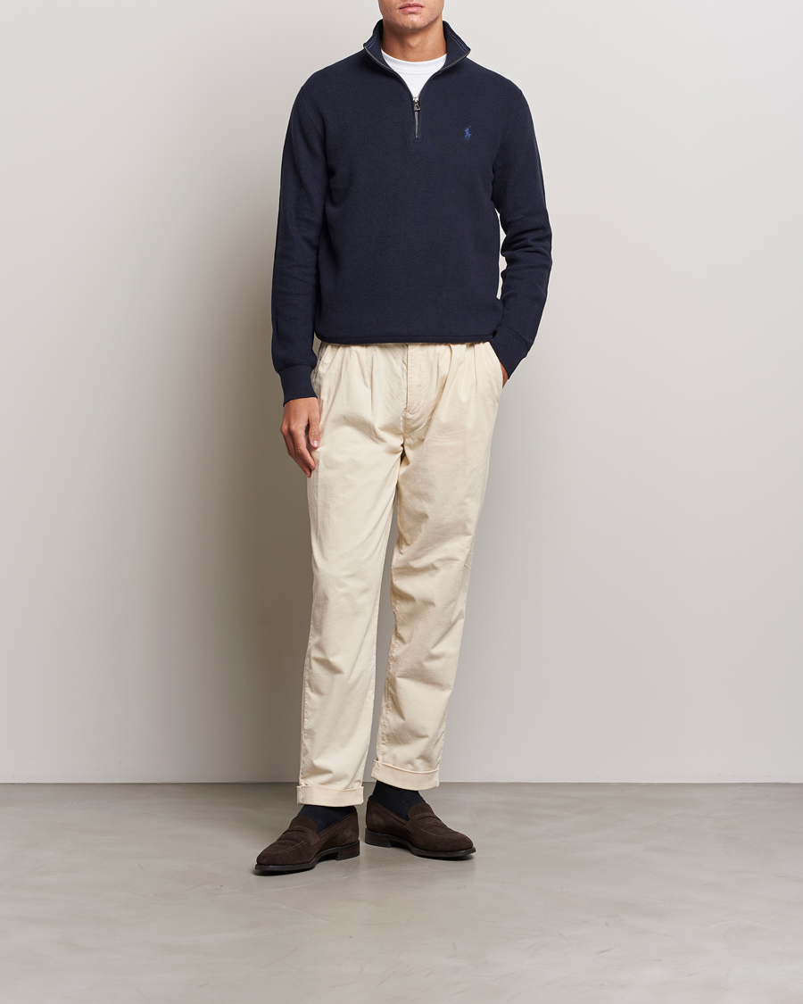 Hombres | Jerséis y prendas de punto | Polo Ralph Lauren | Textured Half Zip Navy Heather