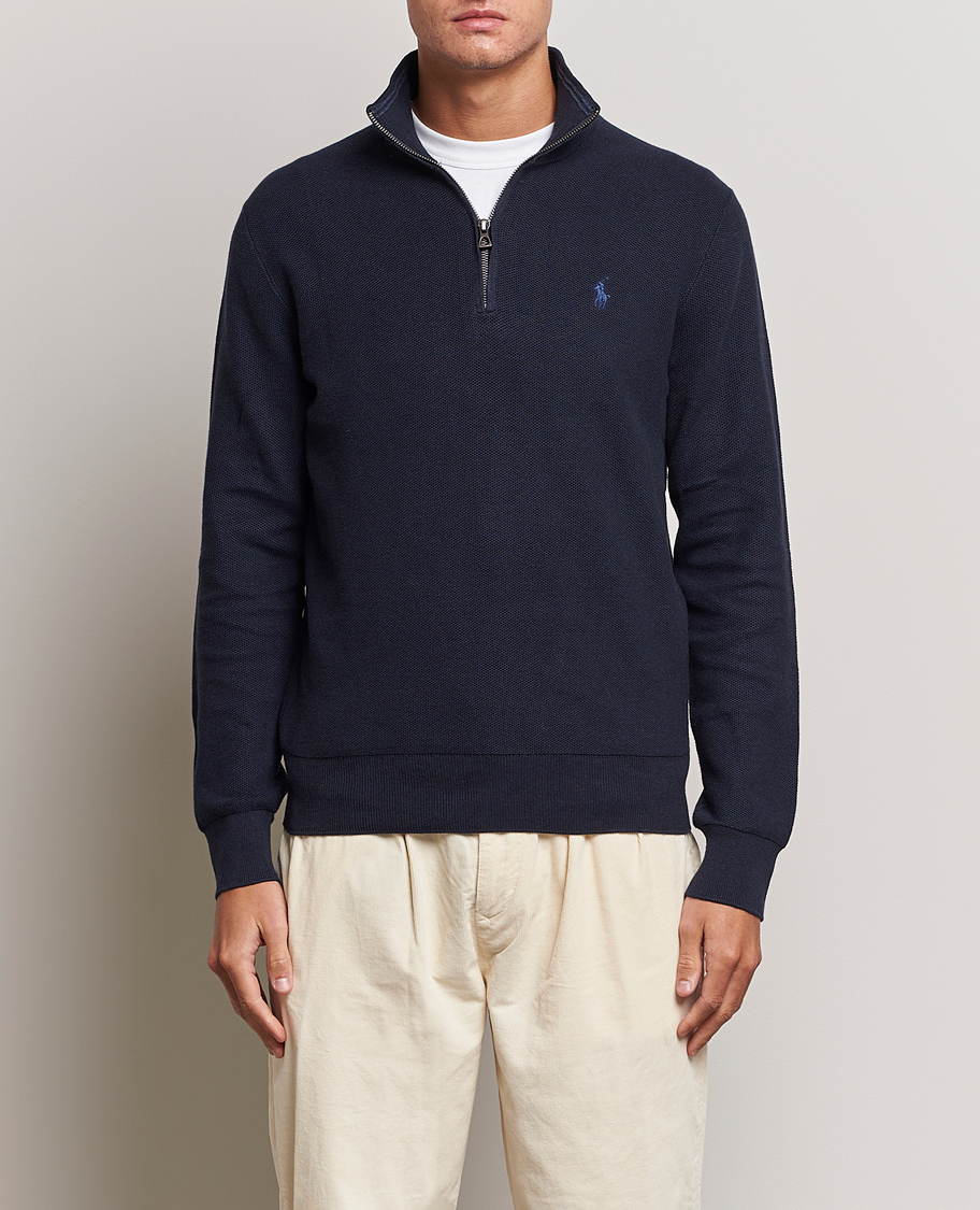 Hombres | Jerséis y prendas de punto | Polo Ralph Lauren | Textured Half Zip Navy Heather