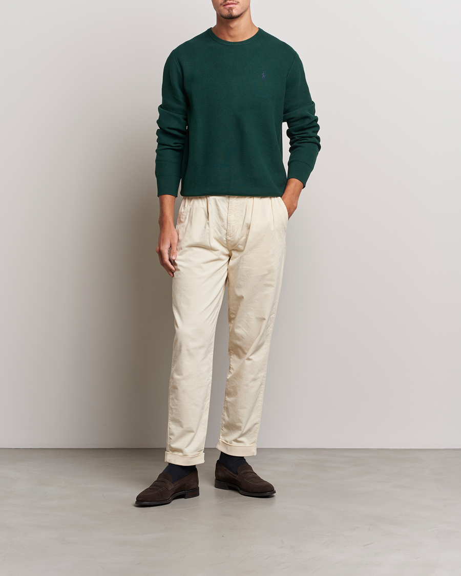 Hombres | Jerséis y prendas de punto | Polo Ralph Lauren | Textured Crew Neck Sweater Hunt Club Green