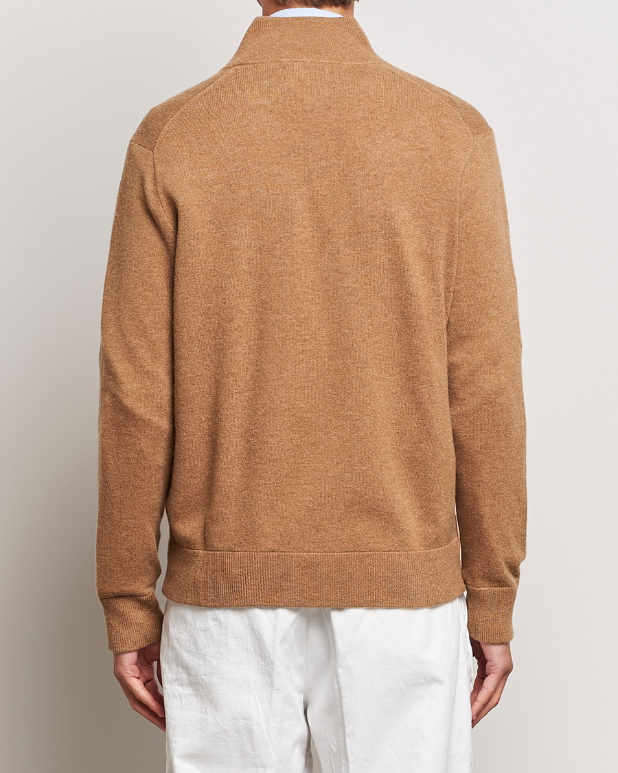 Hombres | Jerséis y prendas de punto | Polo Ralph Lauren | Merino Knitted Full Zip Sweater Latte Brown Heather