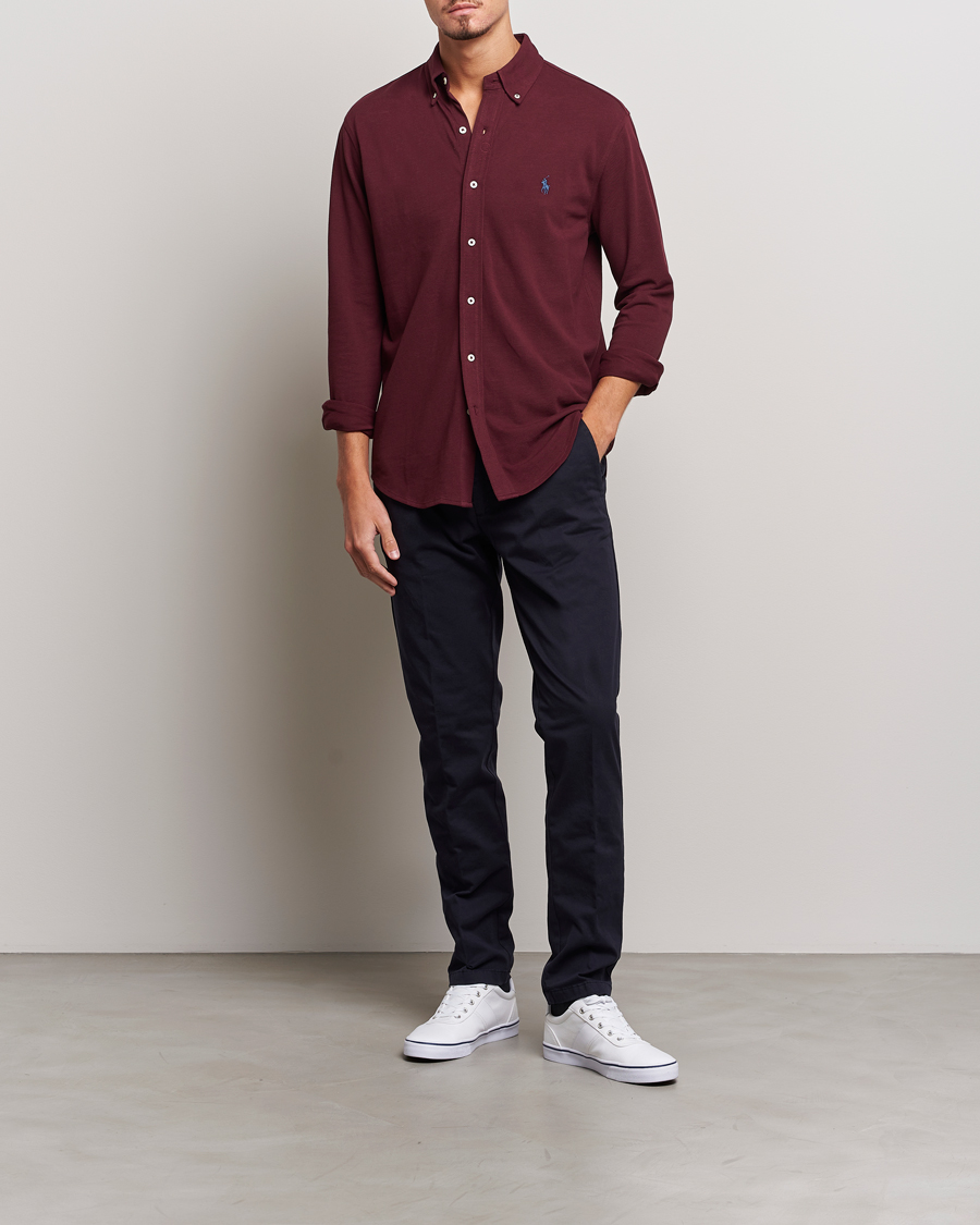 Hombres | Camisas | Polo Ralph Lauren | Slim Fit Featherweight Mesh Shirt Harvard Wine