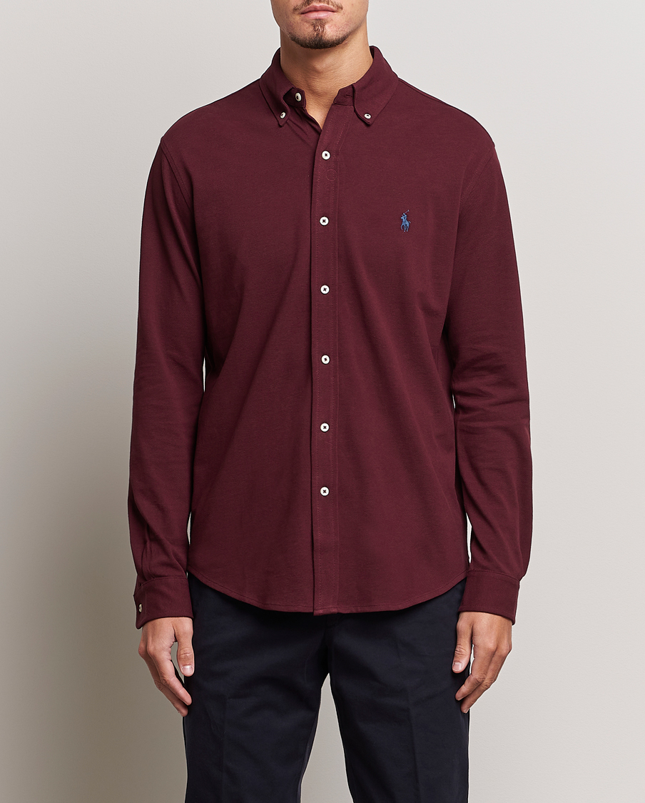 Hombres | Camisas | Polo Ralph Lauren | Slim Fit Featherweight Mesh Shirt Harvard Wine