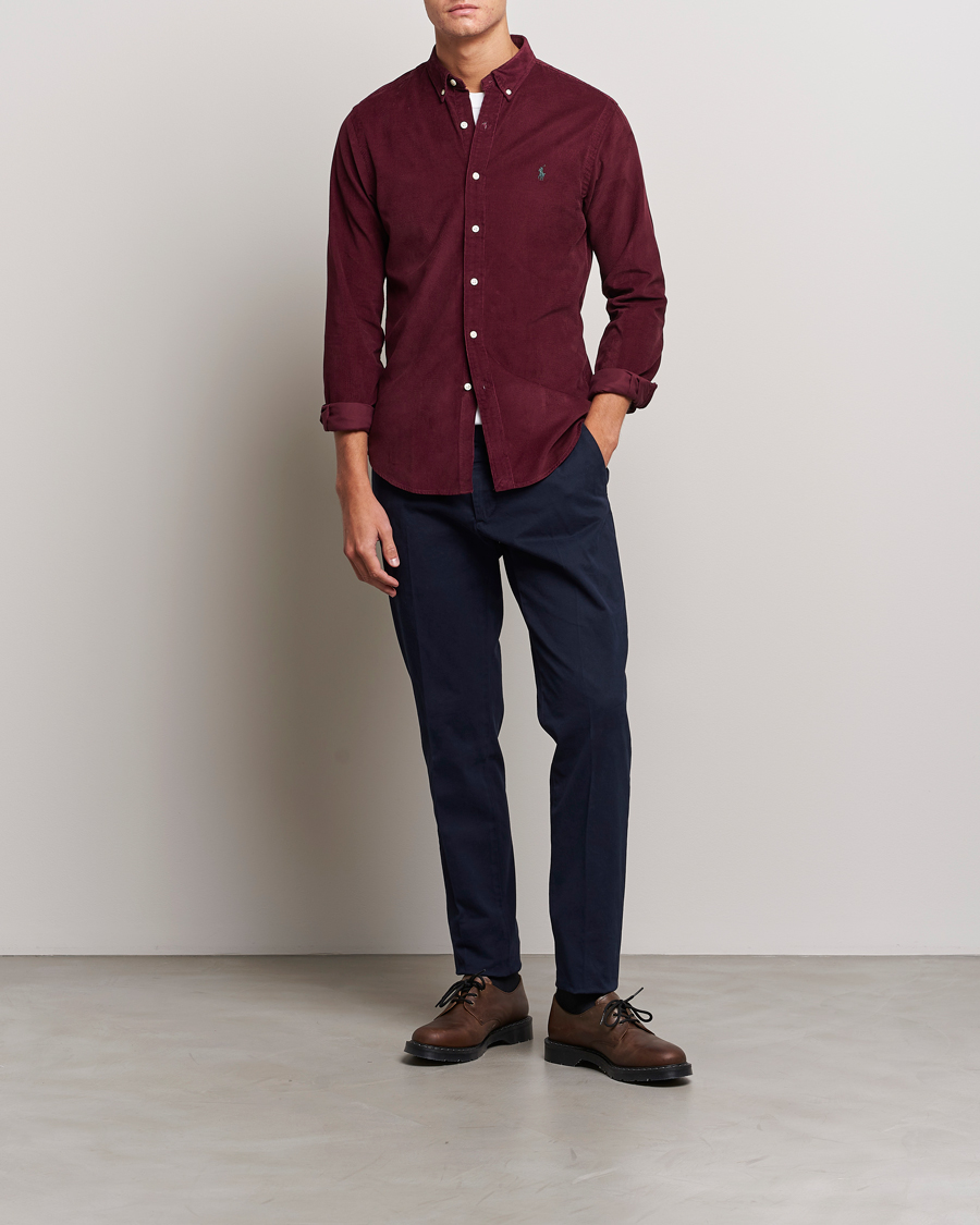Hombres | Camisas | Polo Ralph Lauren | Slim Fit Corduroy Shirt Harvard Wine