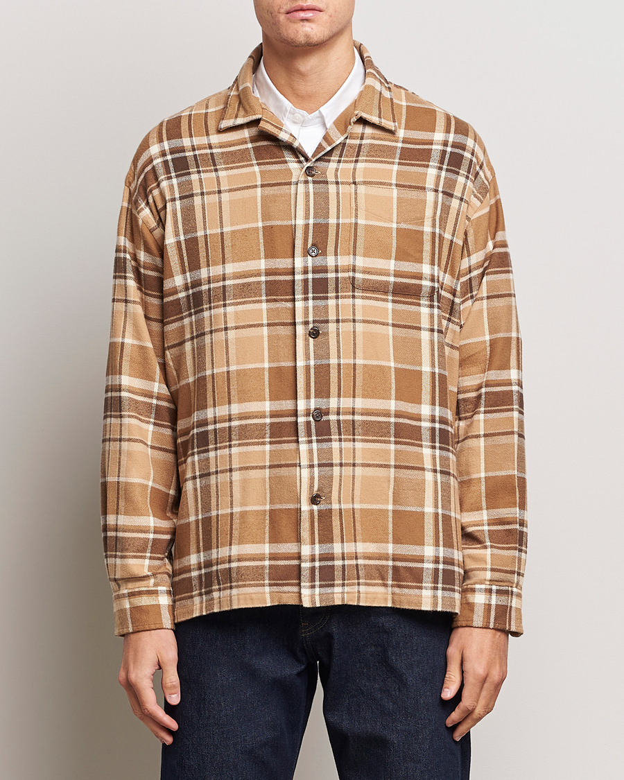 Hombres | Camisas | Polo Ralph Lauren | Brushed Flannel Checked Shirt Khaki/Brown