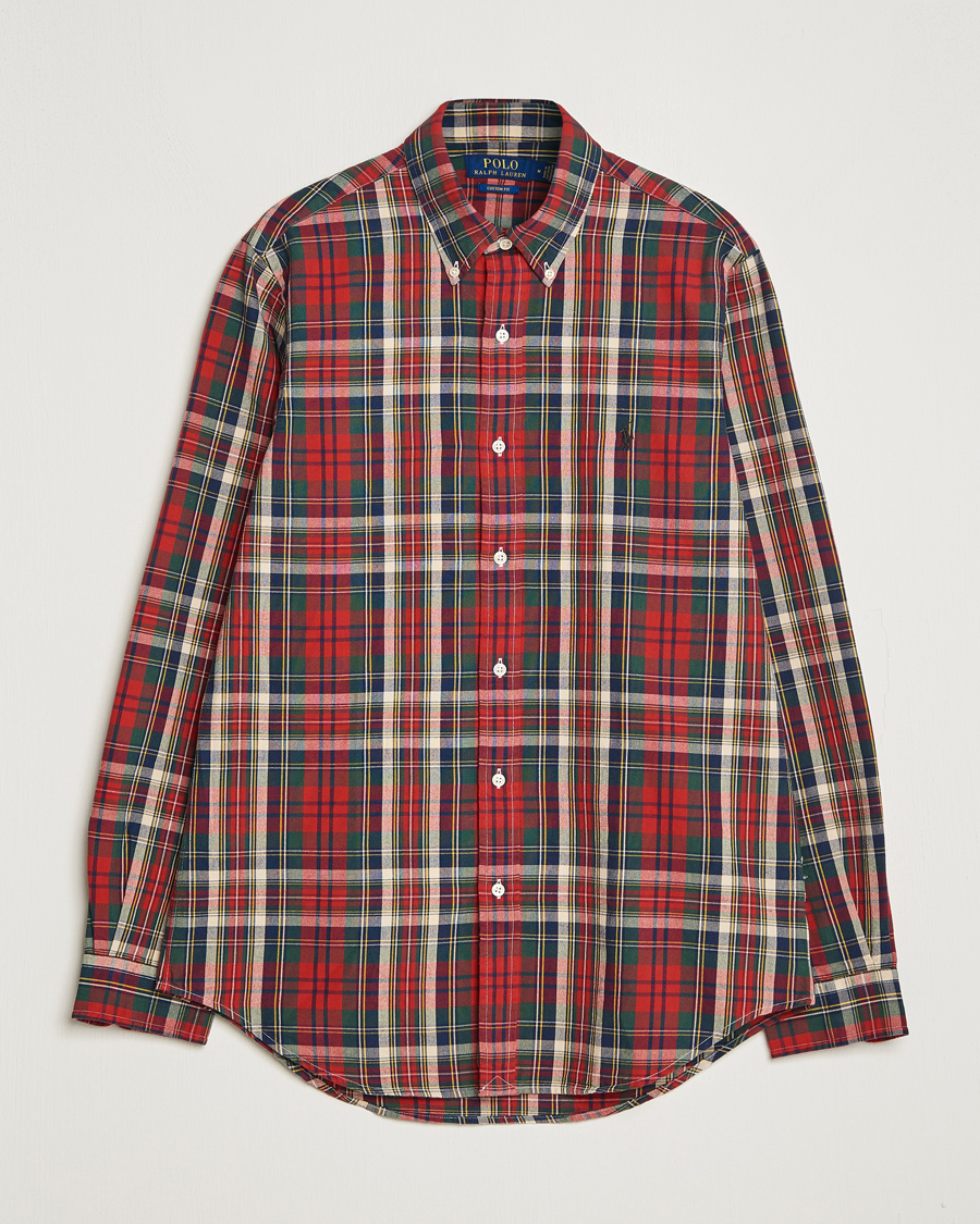 Hombres | Camisas | Polo Ralph Lauren | Custom Fit Checked Oxford Shirt Red/Green