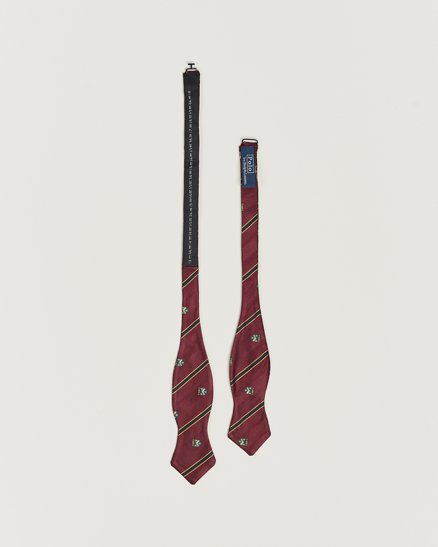 Hombres | Polo Ralph Lauren Vintage Club Striped Bow Tie Wine | Polo Ralph Lauren | Vintage Club Striped Bow Tie Wine
