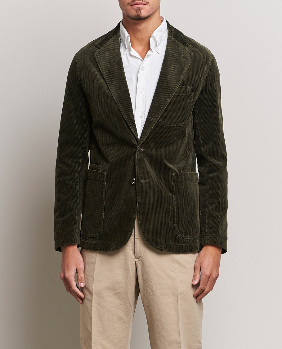 Hombres | Blazers | Polo Ralph Lauren | Corduroy Stretch Blazer Oil Cloth Green