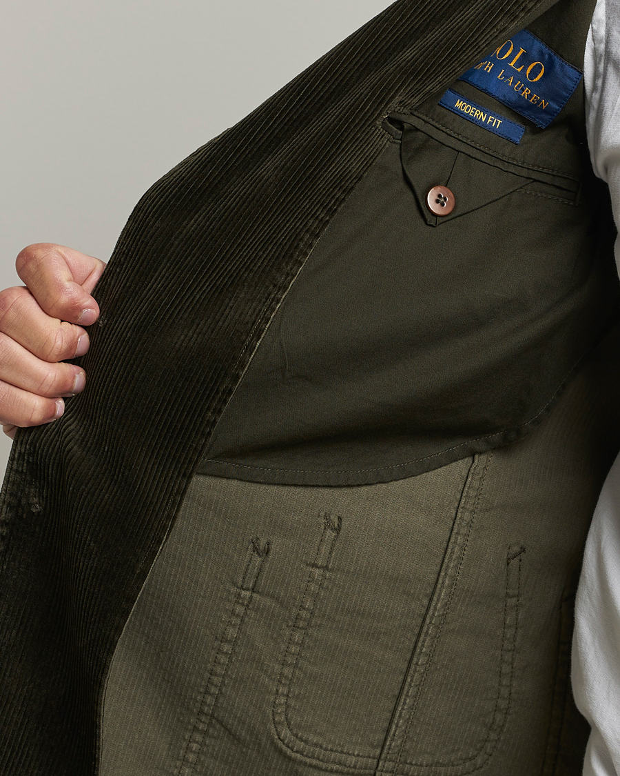 Hombres | Blazers | Polo Ralph Lauren | Corduroy Stretch Blazer Oil Cloth Green