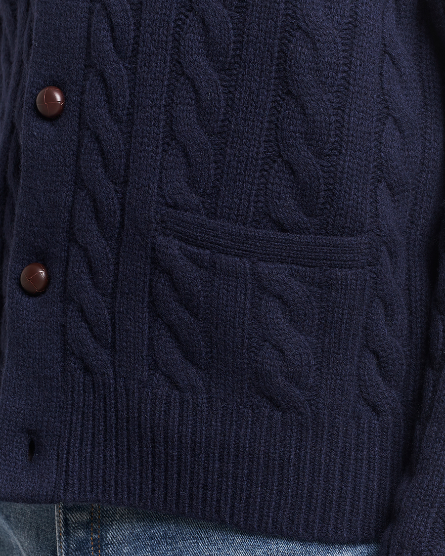 Hombres | Jerséis y prendas de punto | Polo Ralph Lauren | Wool Cable Cardigan Hunter Navy
