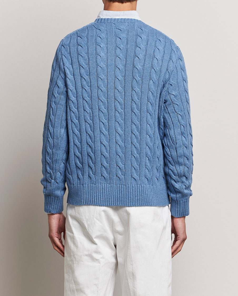 Hombres | Jerséis y prendas de punto | Polo Ralph Lauren | Cotton Cable Pullover Sky Blue Heather