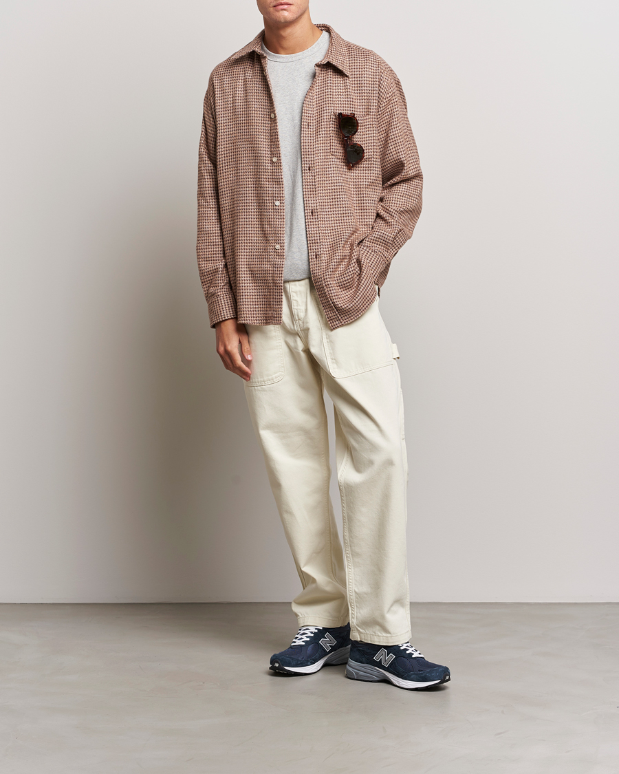 Hombres | Camisas | Palmes | Cyrus Houndstooth Cotton Shirt Brown