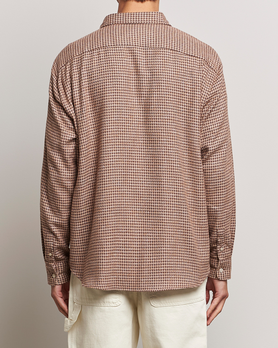 Hombres | Camisas | Palmes | Cyrus Houndstooth Cotton Shirt Brown