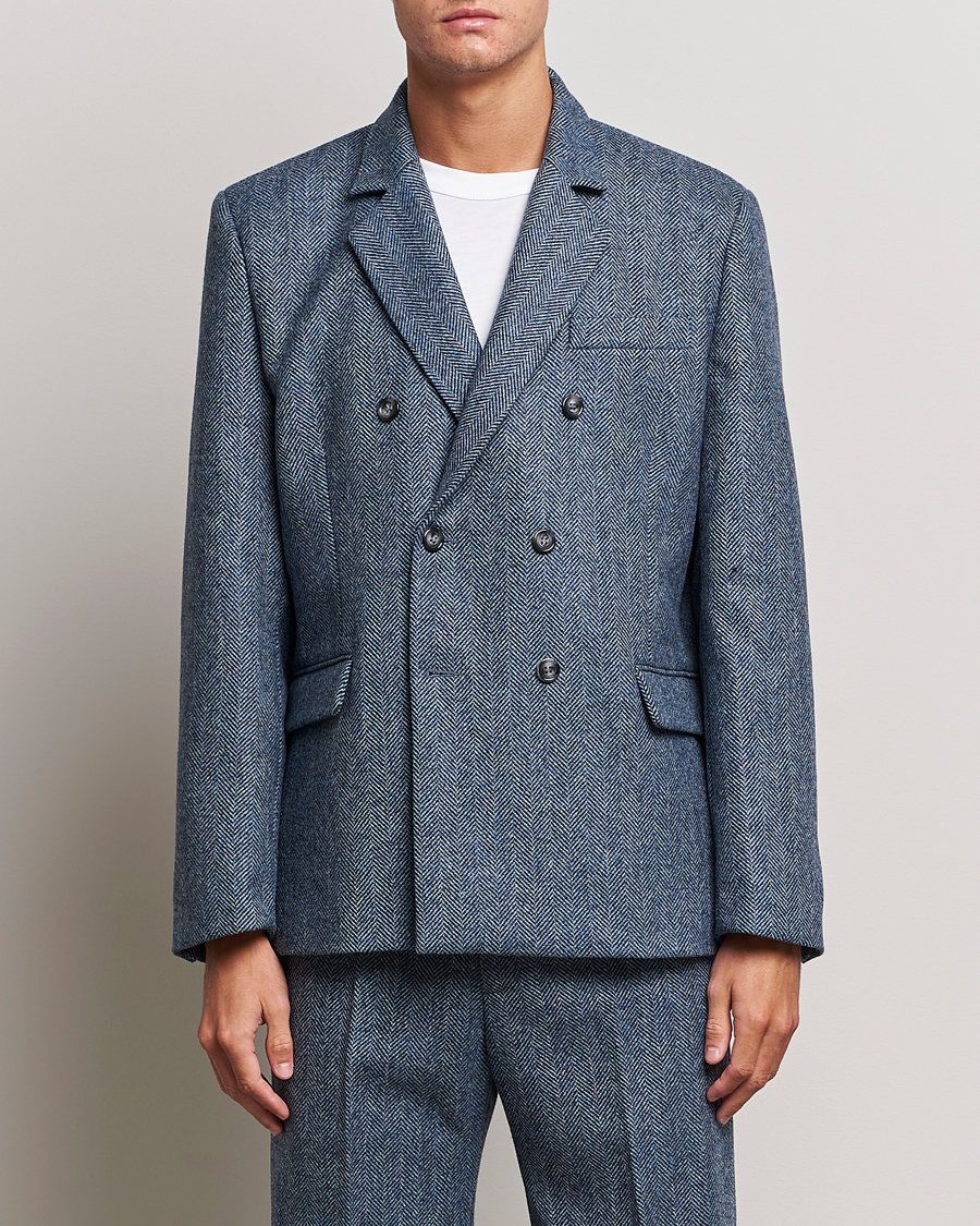 Hombres | Blazers | Palmes | Double Blaze Tweed Sport Coat Navy Herringbone