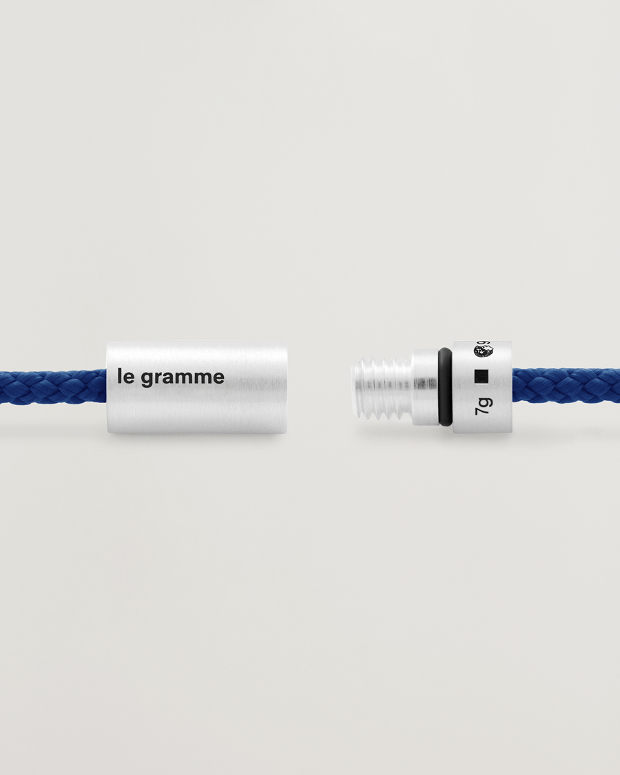 Hombres | LE GRAMME | LE GRAMME | Nato Cable Bracelet Blue/Sterling Silver 7g
