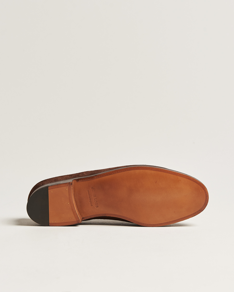 Hombres | Mocasines | John Lobb | Lopez Penny Loafer Dark Brown Suede