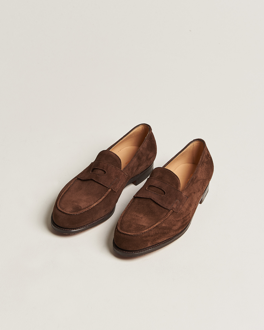 Hombres | Mocasines | John Lobb | Lopez Penny Loafer Dark Brown Suede