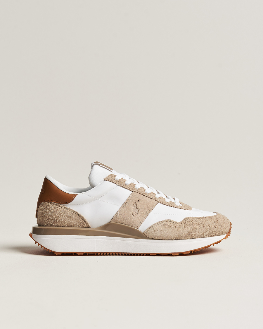 Hombres | Polo Ralph Lauren Train 89 Running Sneaker White/Brown | Polo Ralph Lauren | Train 89 Running Sneaker White/Brown