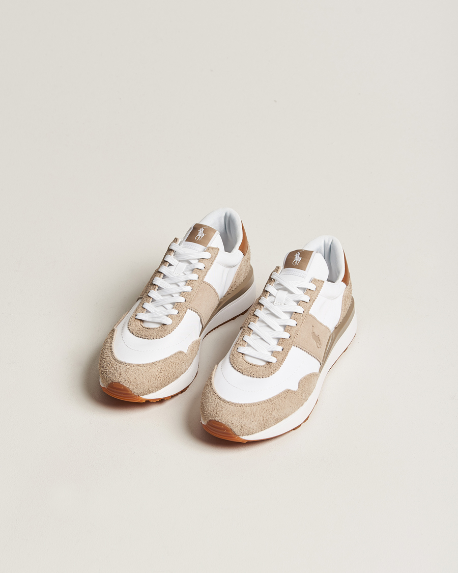 Hombres | Polo Ralph Lauren Train 89 Running Sneaker White/Brown | Polo Ralph Lauren | Train 89 Running Sneaker White/Brown