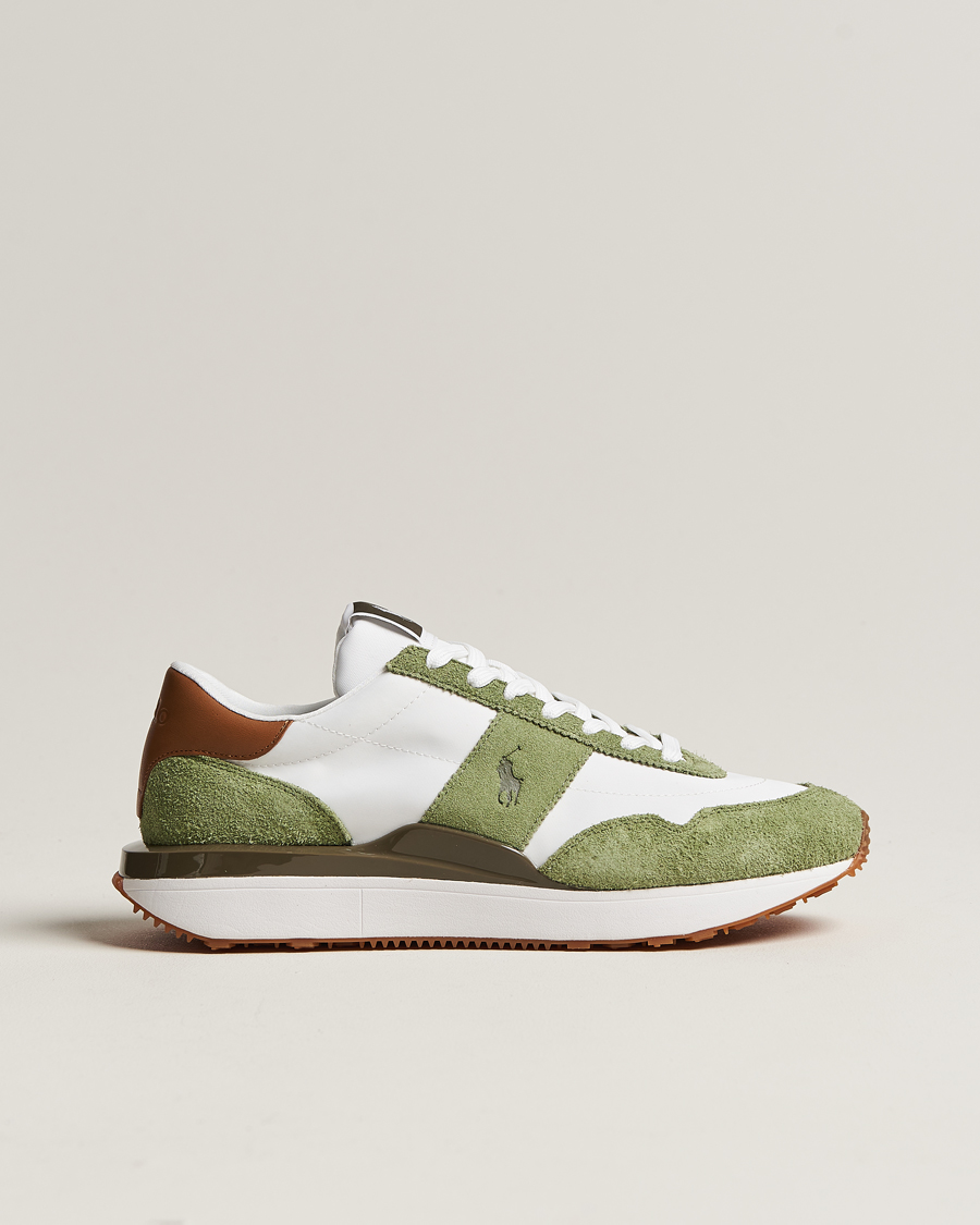 Hombres | Polo Ralph Lauren Train 89 Running Sneaker White/Olive | Polo Ralph Lauren | Train 89 Running Sneaker White/Olive