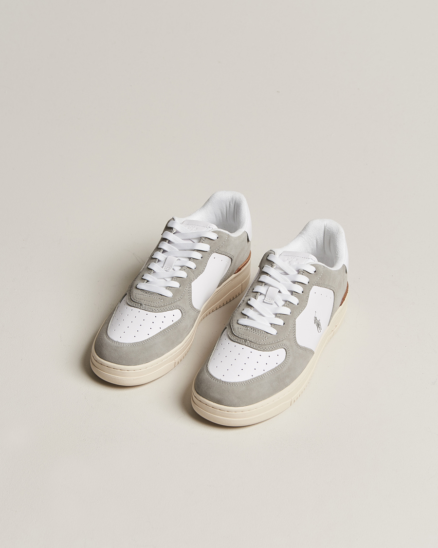 Hombres | Polo Ralph Lauren Masters Court Suede Sneaker Grey/White | Polo Ralph Lauren | Masters Court Suede Sneaker Grey/White