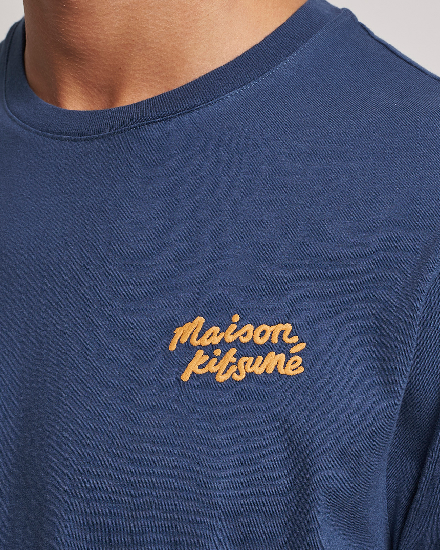 Hombres | Camisetas | Maison Kitsuné | Mini Handwriting T-shirt Blue Denim
